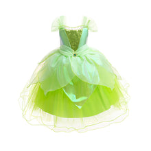 Cargar imagen en el visor de la galería, Vestido verde de tul estilo Tinker Bell con alas
