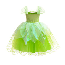 Cargar imagen en el visor de la galería, Vestido verde de tul estilo Tinker Bell con alas
