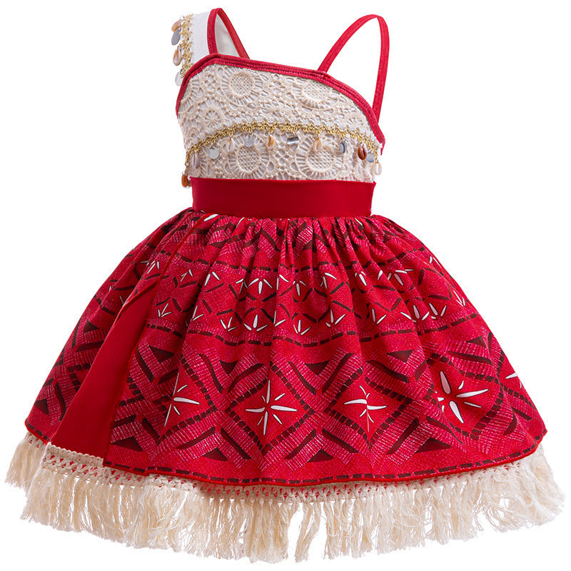 Vestido estilo Moana con encajes