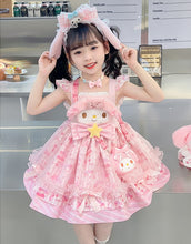 Cargar imagen en el visor de la galería, Vestido rosa de My Melody (Sanrio) con moño grande, hebillas y vincha
