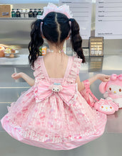 Cargar imagen en el visor de la galería, Vestido rosa de My Melody (Sanrio) con moño grande, hebillas y vincha
