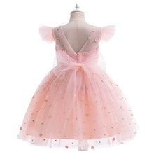 Carregar imagem no visualizador da galeria, Vestido rosa con tul y bordados de flores
