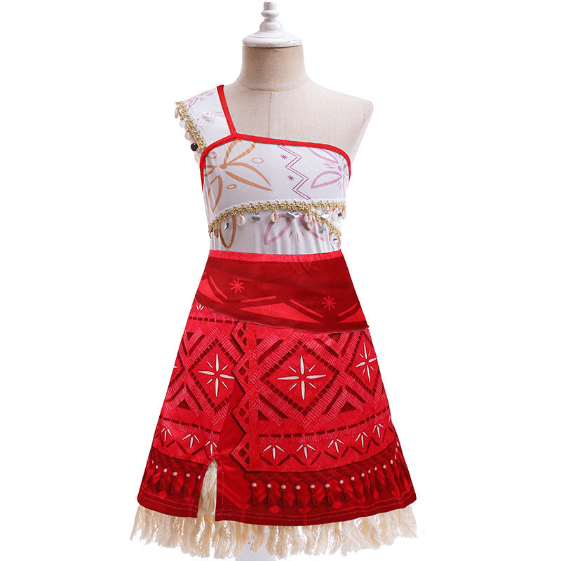 Vestido un solo hombro estilo Moana con encajes