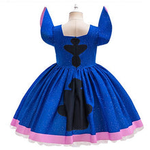 Cargar imagen en el visor de la galería, Vestido azul con rosa de Stitch
