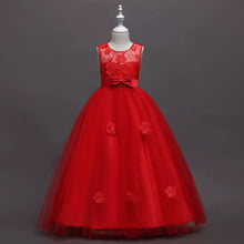 Cargar imagen en el visor de la galería, Vestido largo con detalles de flores y moño
