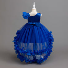Cargar imagen en el visor de la galería, Vestido con lentejuelas, cola de pato y volados de tul
