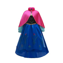 Cargar imagen en el visor de la galería, Vestido Anna de Frozen con brillo y capa
