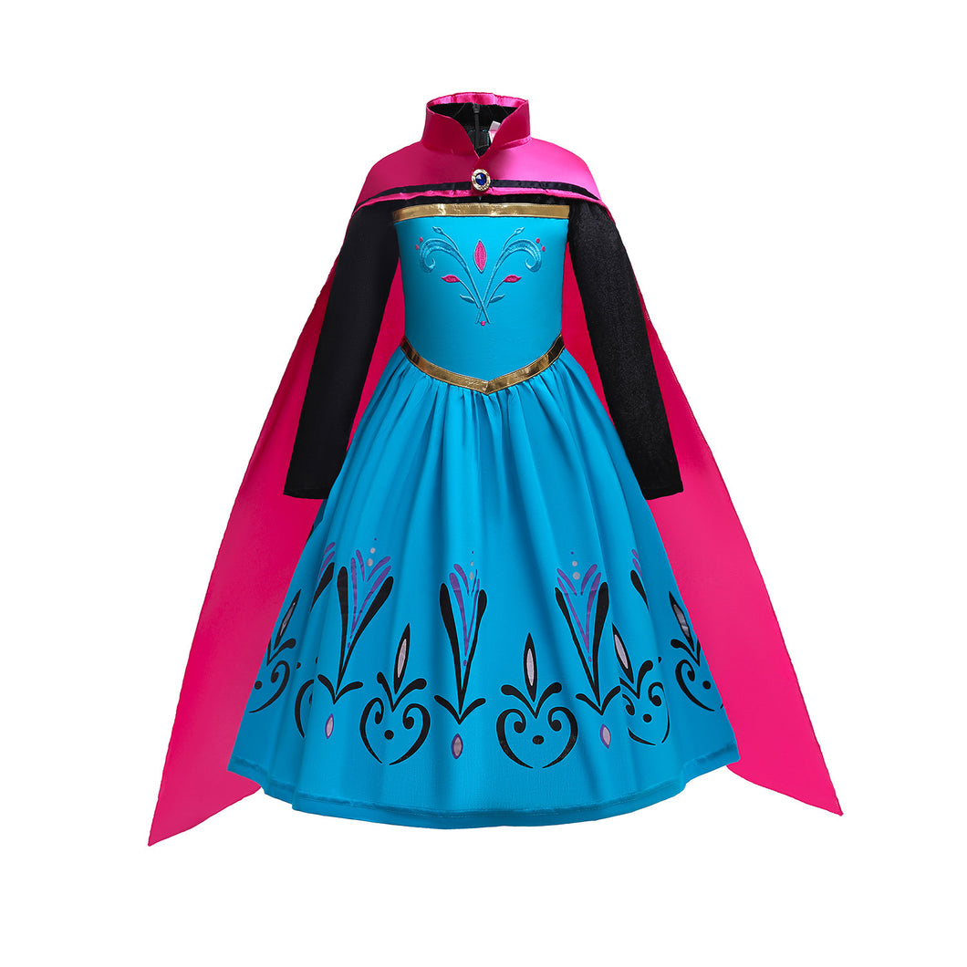 Vestido Elsa de Frozen con capa y estampas