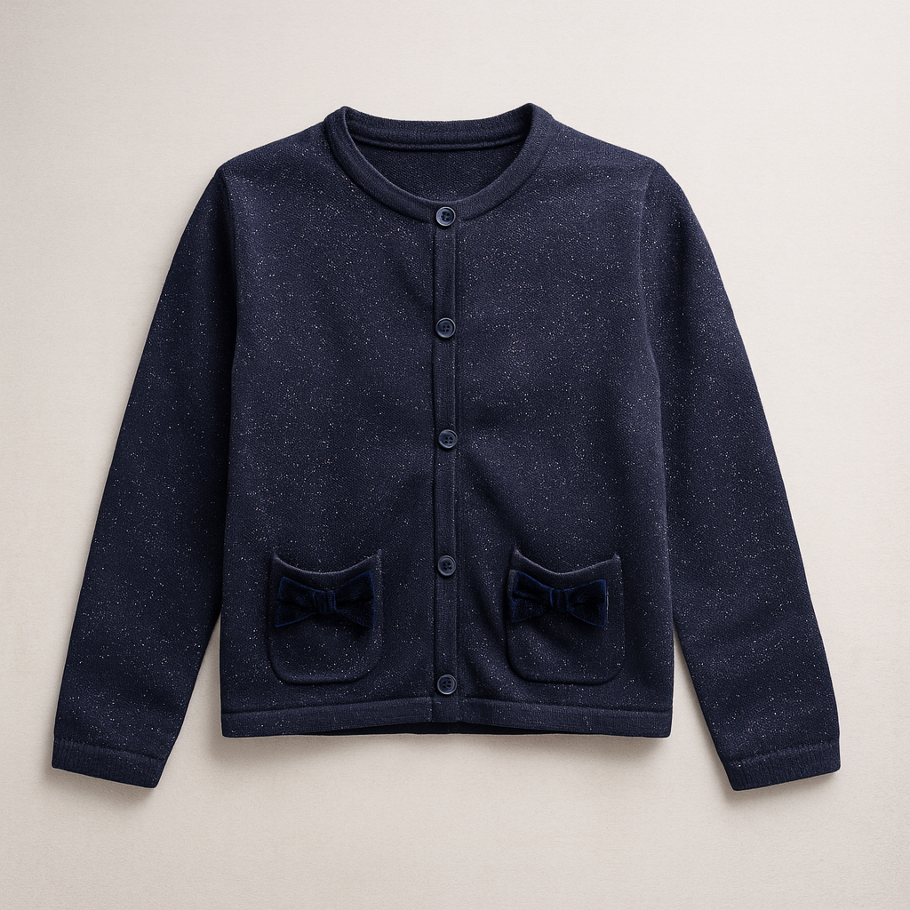 Campera de hilo azul marino con brillo