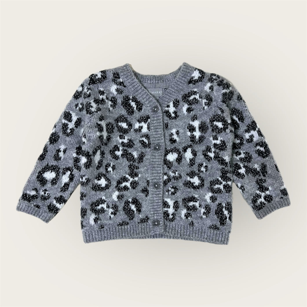 Abrigo de hilo gris, animal print