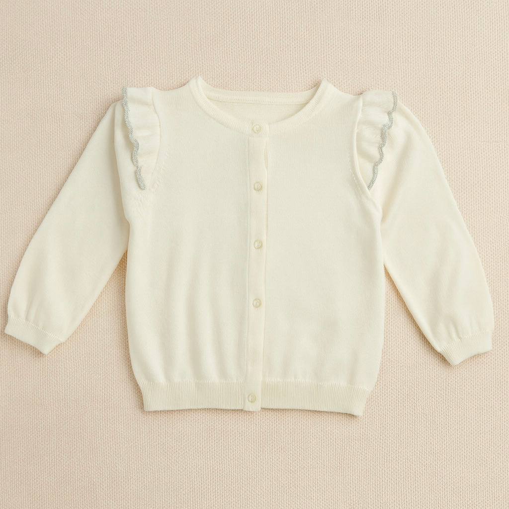 Abrigo blanco con detalles de brillo