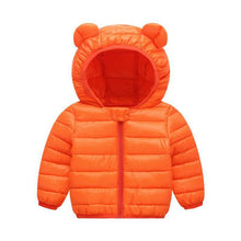 Carregar imagem no visualizador da galeria, Campera de pluma con capucha y orejas
