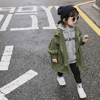 Campera verde con bolsillos
