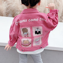 Carregar imagem no visualizador da galeria, Campera pink tipo jeans con diseños
