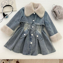 Carregar imagem no visualizador da galeria, Tapado de jeans con forro polar beige
