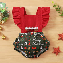 Cargar imagen en el visor de la galería, Body rojo espalda abierta con estampa de navidad
