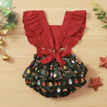 Cargar imagen en el visor de la galería, Body rojo espalda abierta con estampa de navidad
