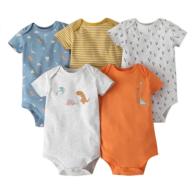 Pack de body 5 piezas con estampas de dino
