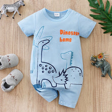 Cargar imagen en el visor de la galería, Body enterizo celeste con estampas de dino

