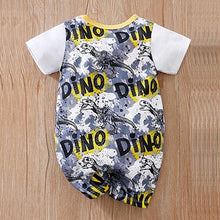 Cargar imagen en el visor de la galería, Body enterizo blanco, jardinera falso negro de dino
