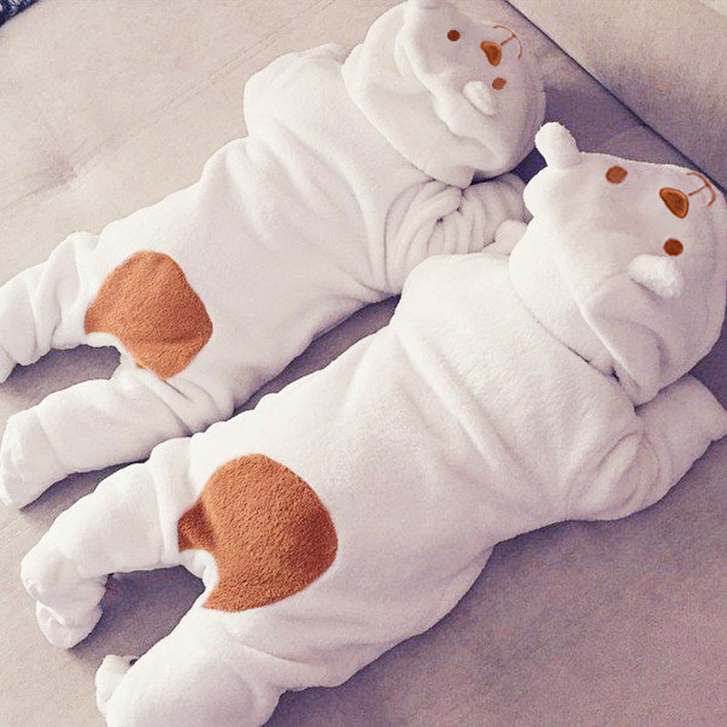 Body enterizo osito blanco polar con capucha de oso