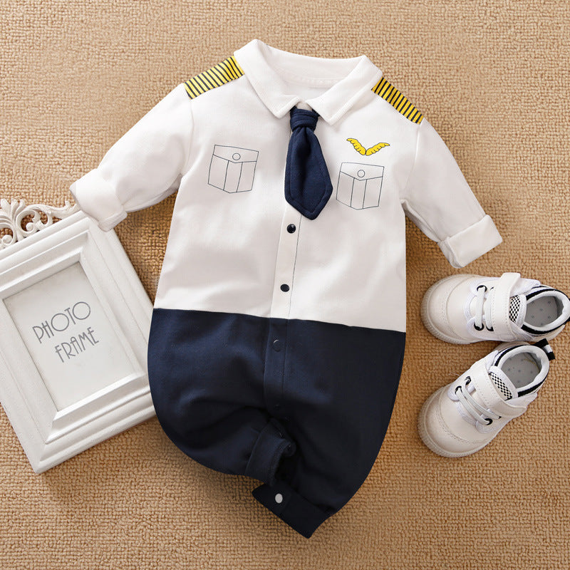 Body enterizo de piloto con corbata