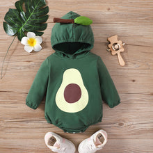 Cargar imagen en el visor de la galería, Body verde con diseño de aguacate y capucha
