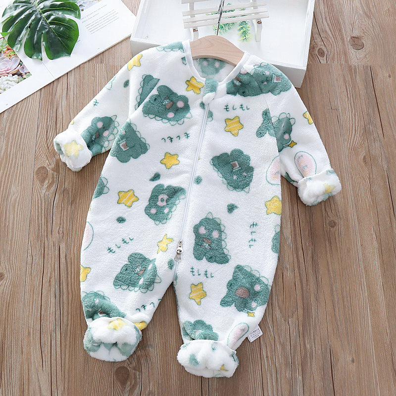 Body enterizo peludo blanco con estampas de dino