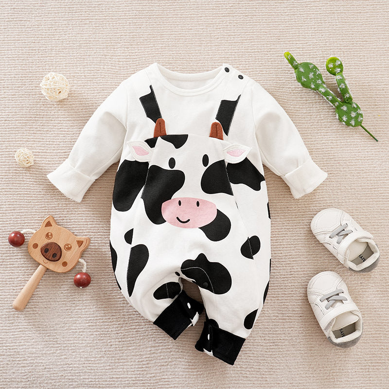 Body enterizo blanco con estampa de vaca