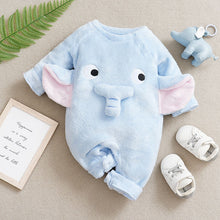 Cargar imagen en el visor de la galería, Body enterizo peludo celeste de elefante
