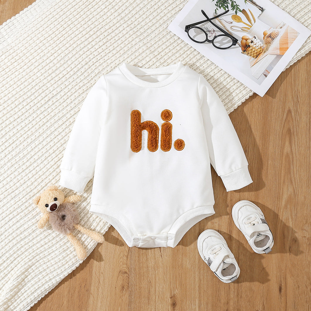 Body blanco mangas largas con letras