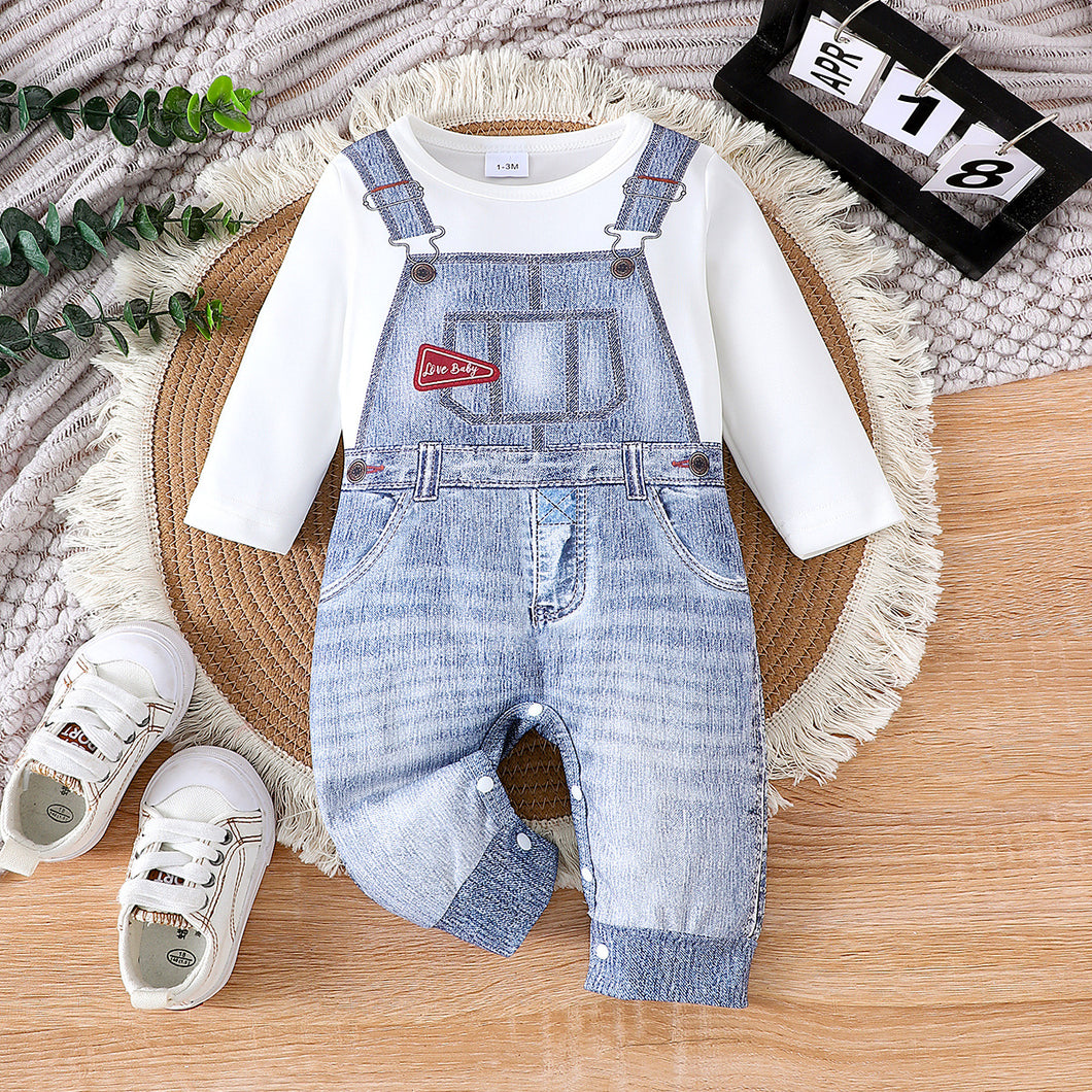 Body enterizo blanco con falsa jardinera