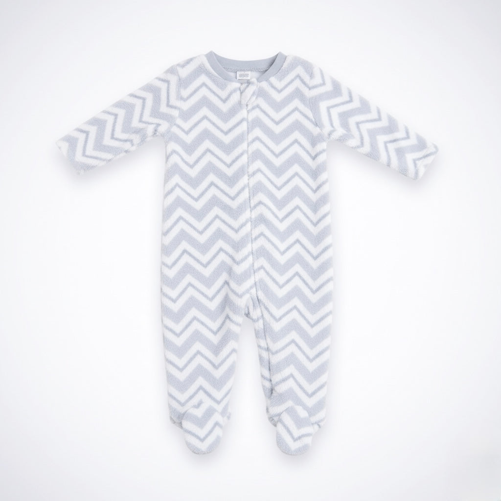 Body osito polar gris con estampas en zig zag