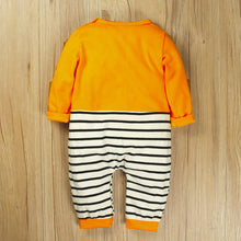 Carregar imagem no visualizador da galeria, Body enterizo naranja y blanco con rayas
