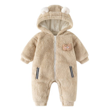 Carregar imagem no visualizador da galeria, Body enterizo polar con capucha beige
