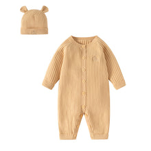 Carregar imagem no visualizador da galeria, Body enterizo beige y gorra con orejas
