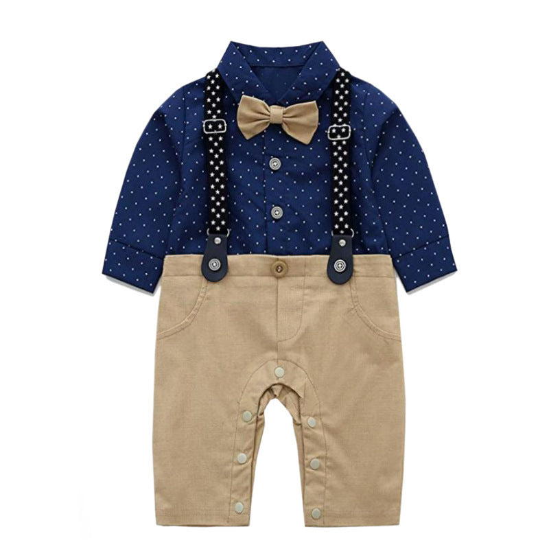 Body enterizo a motas verde mate con beige y moño con tirantes