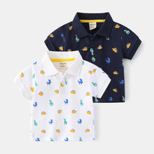 Cargar imagen en el visor de la galería, Remera con estampas de dino estilo polo
