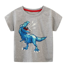 Carregar imagem no visualizador da galeria, Remera gris de dino fosforescente
