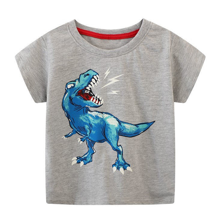 Remera gris de dino fosforescente