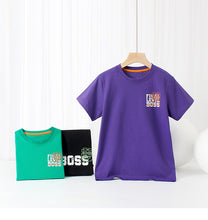 Carregar imagem no visualizador da galeria, Remera liso con estampas de letras en frente y en la espalda

