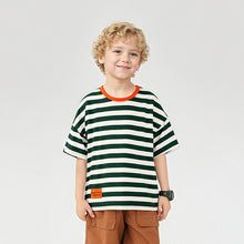 Carregar imagem no visualizador da galeria, Remera a rayas con cuello naranja

