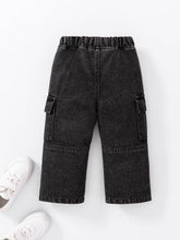 Cargar imagen en el visor de la galería, Pantalón jeans negro con bolsillos
