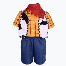 Cargar imagen en el visor de la galería, Camisa con chaleco, pañoleta y short estilo Vaquero de Toy Story
