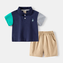 Cargar imagen en el visor de la galería, Remera tipo polo de tres colores y short
