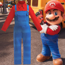Carregar imagem no visualizador da galeria, Camisa con jardinera azul Estilo Mario Bross
