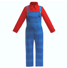 Carregar imagem no visualizador da galeria, Camisa con jardinera azul Estilo Mario Bross
