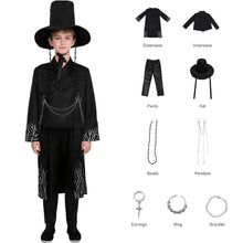 Carregar imagem no visualizador da galeria, Camisa, tapado, pantalón, sombrero alto y accesorios estilo Saja Boys de KPop Demon Hunters / Huntrix (Incluyen accesorio)
