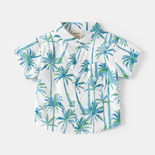 Cargar imagen en el visor de la galería, Camisa blanco con estampas de palmeras
