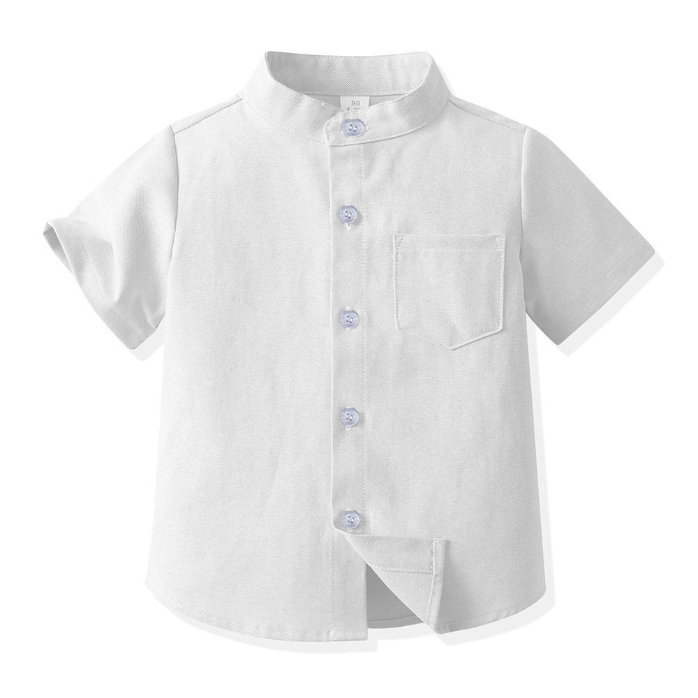 Camisa manga corta con cuello mao